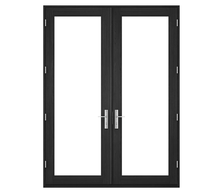 Pella Reserve Contemporary Wood Hinged Patio Door in Dubuque